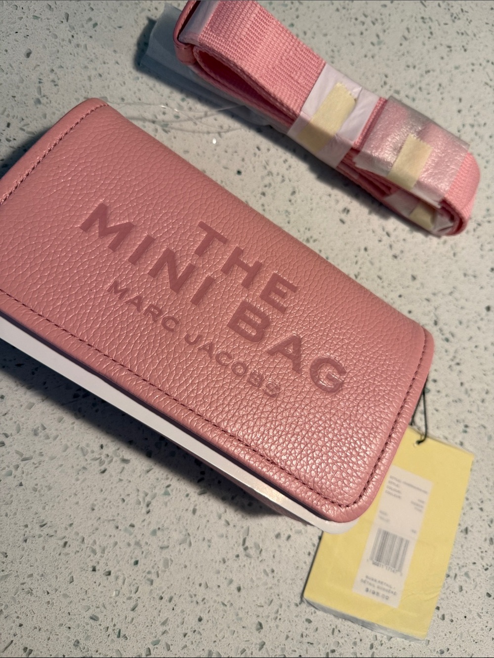 Marc Jacobs Pink Pebbled Mini Bag for Kids with Matching Strap